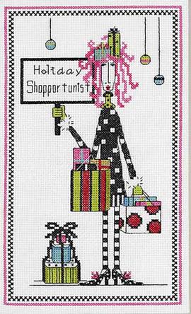 Image of Holiday Shopportunist Counted Cross Stitch Kit
