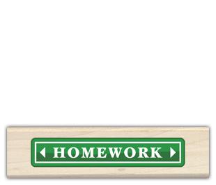 Image of Homework Wood Mounted Rubber Stamp 97187