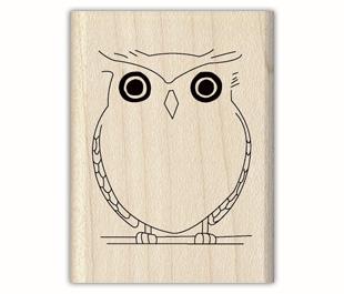Image of Hooty Wood Mounted Rubber Stamp 97401