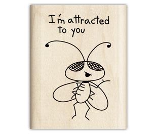 Image of I'm Attracted to You Wood Mounted Rubber Stamp 97691