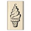 Image of Ice Cream Cone Wood Mounted Rubber Stamp 95725