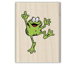 Image of Inky the Frog Wood Mounted Rubber Stamp