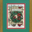 Image of Inviting Holiday Wreath Gold Collection Cross Stitch Kit