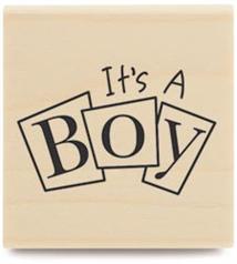 Image of It'S A Boy 02 Wood Mounted Rubber Stamp