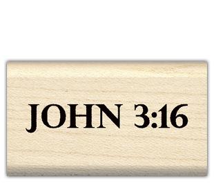 Image of John 3:16 Wood Mounted Rubber Stamp 98069