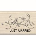 Image of Just Married Wood Mounted Rubber Stamp 97437