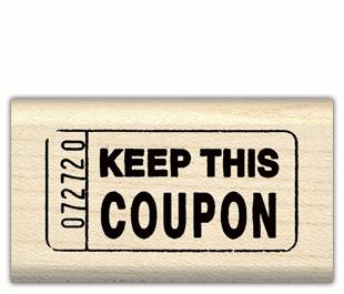 Image of Keep This Coupon Wood Mounted Rubber Stamp 98036