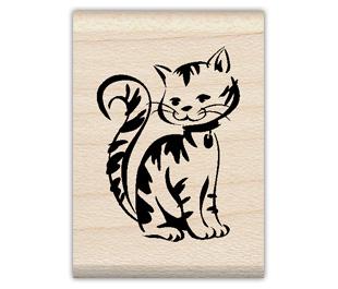 Image of Kitten Wood Mounted Rubber Stamp 98029