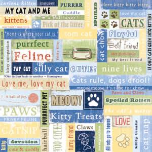 Image of Kitty Collage Scrapbook Paper