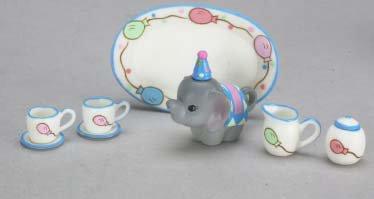 Image of Dollhouse Miniature Elephant Tea Set