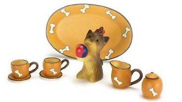 Image of Dollhouse Miniature Dog Tea Set