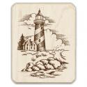 Image of Lighthouse Shore Wood Mounted Rubber Stamp