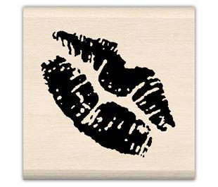 Image of Lips Wood Mounted Rubber Stamp