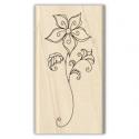 Image of Long Stem Flower Wood Mounted Rubber Stamp