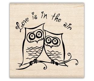 Image of Love is in the Air Wood Mounted Rubber Stamp 97508