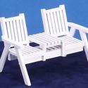 Image of Dollhouse Miniature White Lawn Loveseat