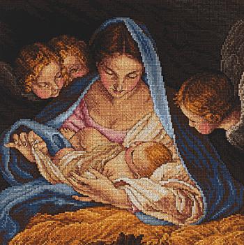 Image of Madonna and Angels Counted Cross Stitch Kit 023-0530