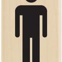Image of Male Silhouette Wood Mounted Rubber Stamp