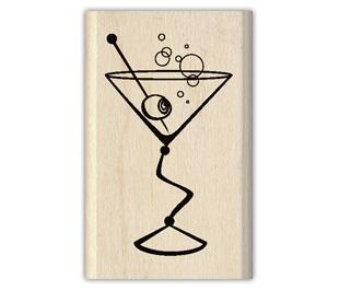 Image of Martini Wood Mounted Rubber Stamp