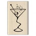 Image of Martini Wood Mounted Rubber Stamp