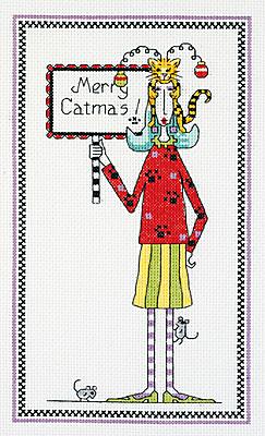 Image of Merry Catmas Counted Cross Stitch Kit 019-0451