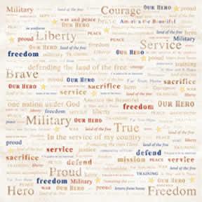 Image of Military Words Scrapbook Paper