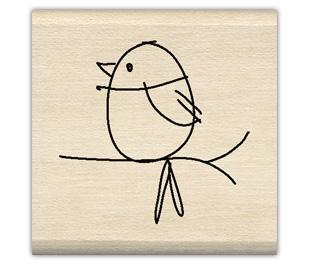 Image of Mod Bird Wood Mounted Rubber Stamp