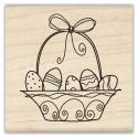 Image of Mod Easter Basket Wood Mounted Rubber Stamp 96523