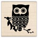 Image of Mod Owl Wood Mounted Rubber Stamp 97886