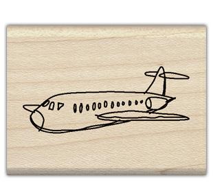 Image of Mod Plane Wood Mounted Rubber Stamp 96347