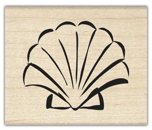 Image of Modern Seashell Wood Mounted Rubber Stamp 95730