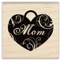 Image of Mom Pendant Wood Mounted Rubber Stamp 96527