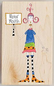 Image of Motor Mouth Wood Mounted Rubber Stamp