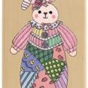 Image of Mrs. Quilt Bunny GR1083 Wood Mounted Rubber Stamp