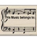 Image of Music Bookplate Wood Mounted Rubber Stamp