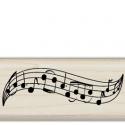 Image of Music Staff Border Wood Mounted Rubber Stamp