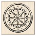 Image of Nautical Compass Wood Mounted Rubber Stamp
