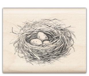 Image of Nest Wood Mounted Rubber Stamp 97104