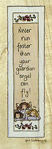 Image of Never Run Faster Wood Mounted Rubber Stamp