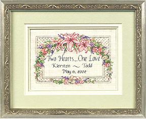 Image of One Love Wedding Record Counted Cross Stitch Kit