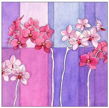 Image of Orchids Wood Mounted Rubber Stamp