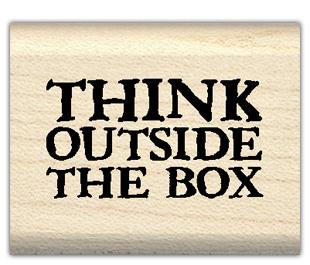 Image of Outside the Box Wood Mounted Rubber Stamp 96746