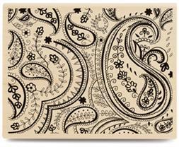 Image of Paisley Background Wood Mounted Rubber Stamp
