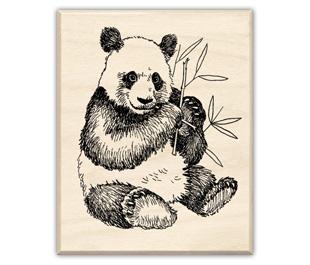 Image of Panda Wood Mounted Rubber Stamp