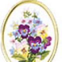 Image of Pansies Crewel Embroidery