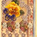 Image of Pansy Lace Collage Wood Mounted Rubber Stamp