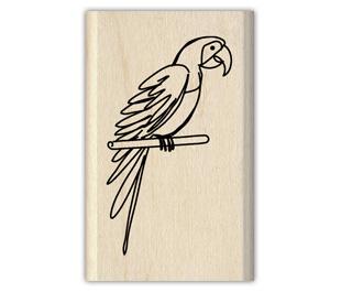 Image of Parrot Wood Mounted Rubber Stamp 96812