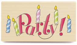 Image of Party With Candles Wood Mounted Rubber Stamp