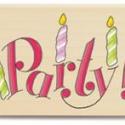 Image of Party With Candles Wood Mounted Rubber Stamp