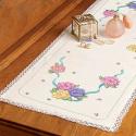 Image of Pastsel Roses Dresser Scarf Stamped Cross Stitch Kit
